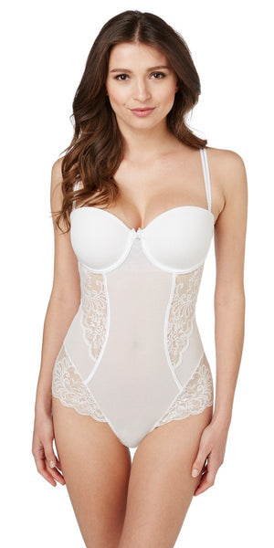 Sophia Lace Strapless Bodysuit - Pearl