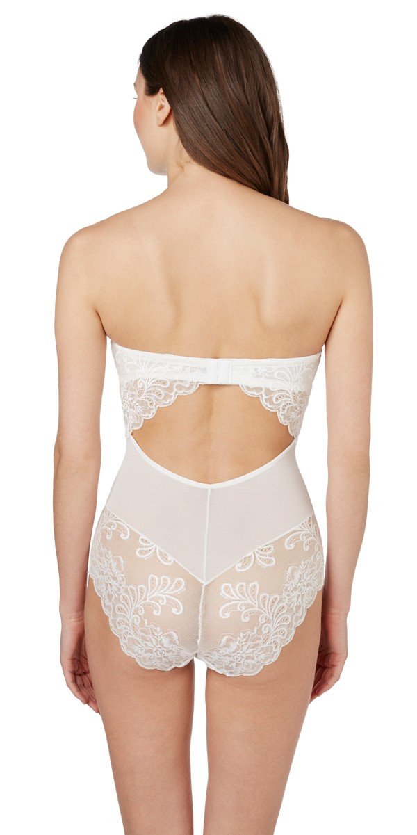 Sophia Lace Strapless Bodysuit - Pearl