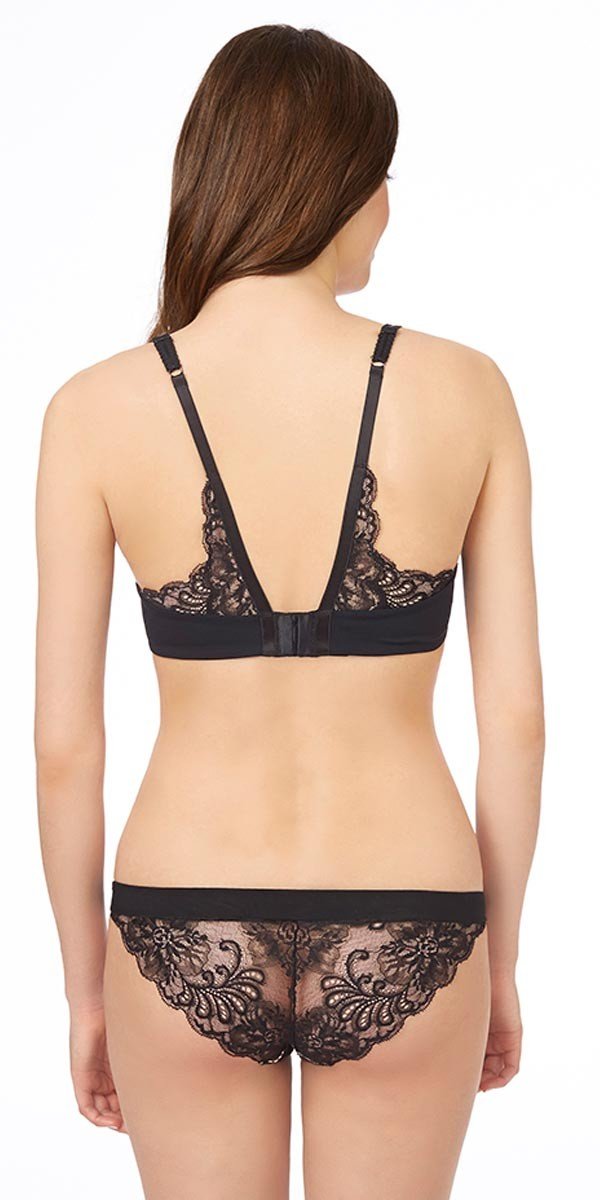 Sophia Lace T-Back Bra - Black