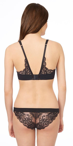 Sophia Lace T-Back Bra - Black