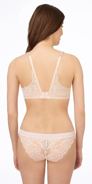 Sophia Lace T-Back Bra - Almond