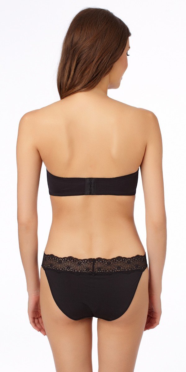 Sculptural Strapless Bra - Black