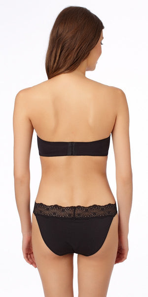 Sculptural Strapless Bra - Black