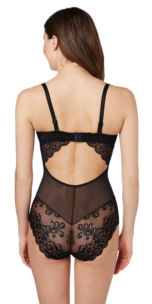 Sophia Lace Strapless Bodysuit - Black